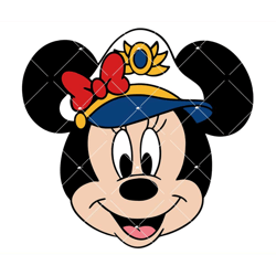 minnie cruise captain svg, cruise mouse head svg, captain