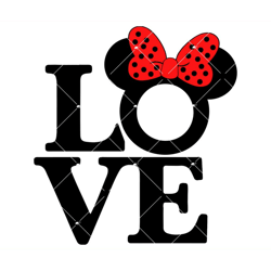 minnie disney love svg, minnie mouse svg, mouse head love