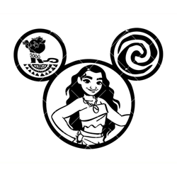 moana ears mickey svg, beautiful moana princess svg, moana