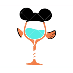 nemo wine glass svg, disney wine svg, finding nemo svg