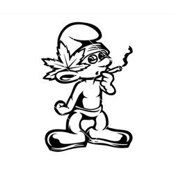 smurf smoking weed svg, smurf cannabis svg, smurf high svg