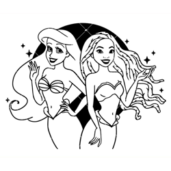 the little mermaid african american svg, black ariel svg