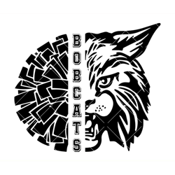 bobcats cheer pom pom svg, cheerleading svg, bobcats cheer