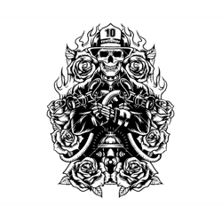 firefighter skull svg, fighter dad svg, firefighter rose svg