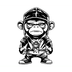 hip hop hipster monkey svg, monkey wearing sunglasses