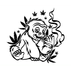 monkey smoking weed svg, monkey smoking humor svg