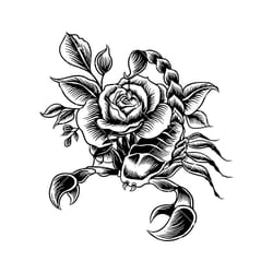 scorpion with rose svg, scorpion venom svg, animal flower