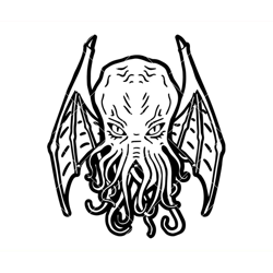 spooky bat octopus svg, cthulhu svg, cthulhu horror
