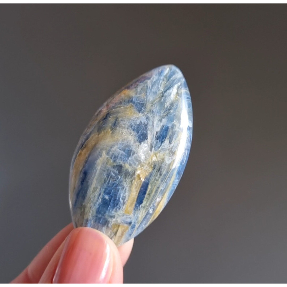 Kyanite Natural Stone Cabochon 48 X 25 X 7 Mm Natural Gemstone Blue Kyanite For Jewelry Making Flat Back Cab 0