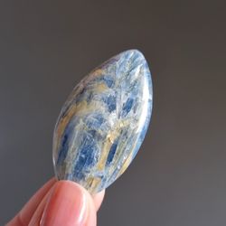 kyanite natural stone cabochon, 48 x 25 x 7 mm, natural gemstone, blue kyanite, for jewelry making, flat back cab