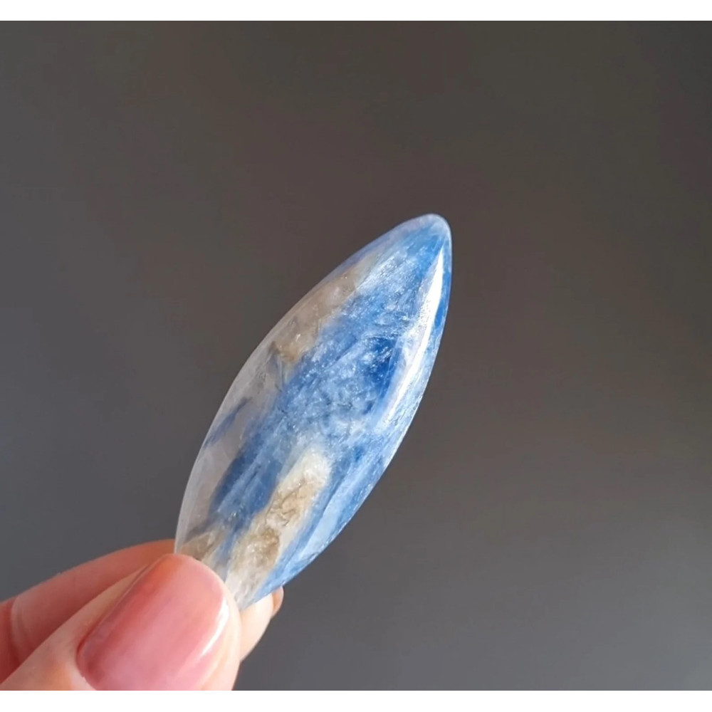 Kyanite Natural Stone Cabochon 52 X 18 X 6 Mm Natural Gemstone Blue Kyanite For Jewelry Making Flat Back Cab 0