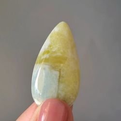 rare 2-color diopside natural stone cabochon 39 x 20 x 5 mm, blue & green gemstone, diopside stone, diopside