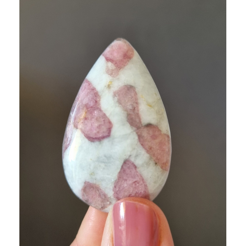 Tourmaline In Calcite Natural Stone Cabochon 48 X 30 X 7 Mm Natural Pink Tourmaline Cabochon For Je 0