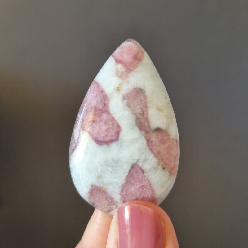 Tourmaline In Calcite Natural Stone Cabochon 48 X 30 X 7 Mm Natural Pink Tourmaline Cabochon For Je 1