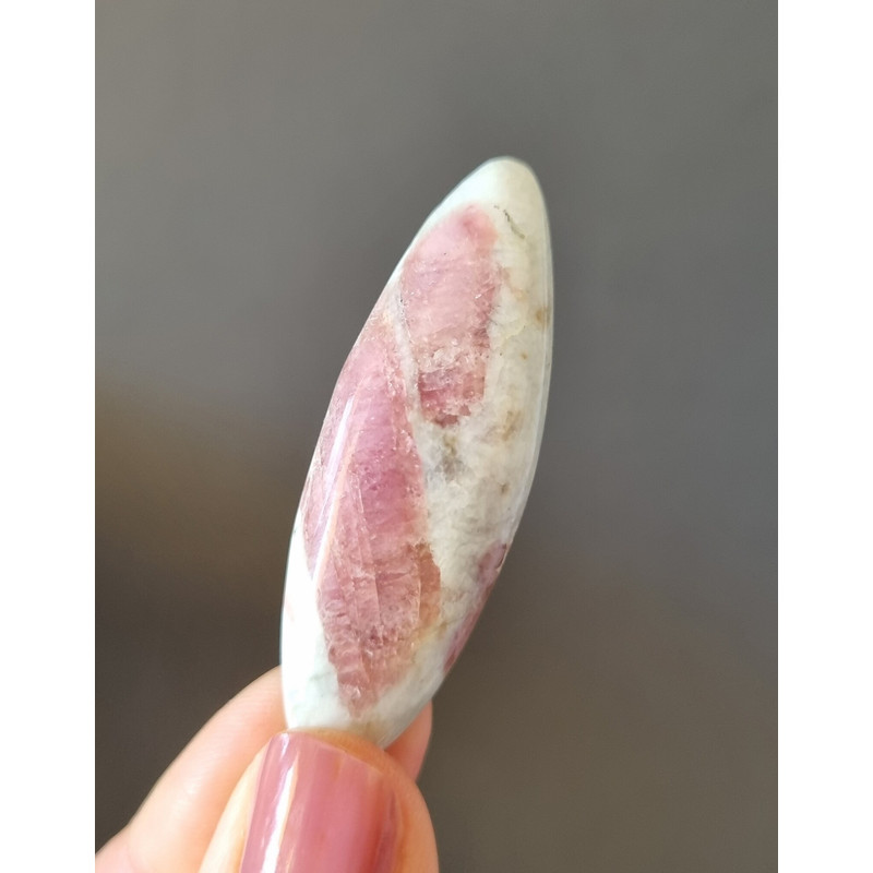 Tourmaline In Calcite Natural Stone Cabochon 51 X 17 X 7 Mm Natural Pink Tourmaline Cabochon For Je 1
