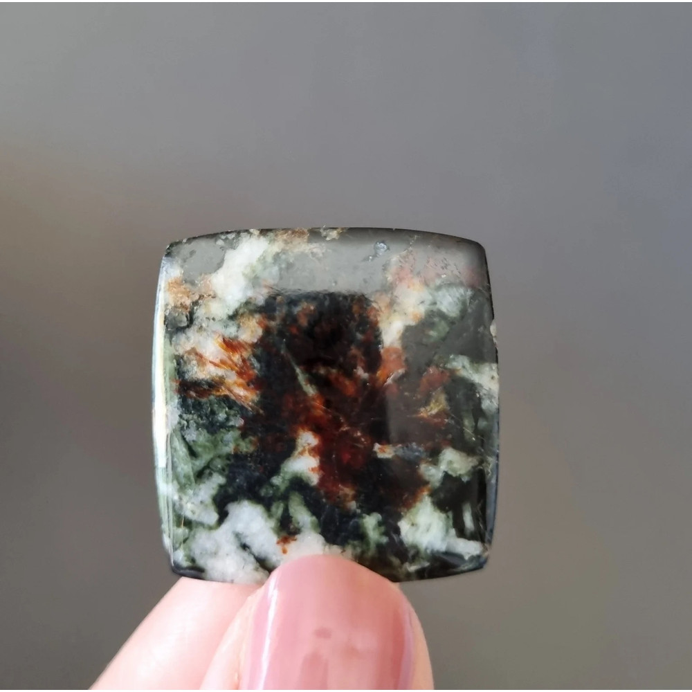 Rare Normandite Natural Stone Cabochon  27 X 26 X 5 Mm Kolo Peninsula Russian Rare Stone Cabochon F 0