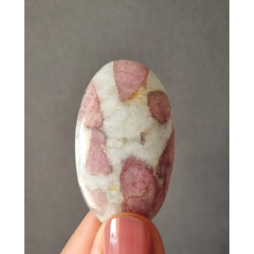 Tourmaline In Calcite Natural Stone Cabochon 44 X 26 X 7 Mm Natural Pink Tourmaline Cabochon For Je 0