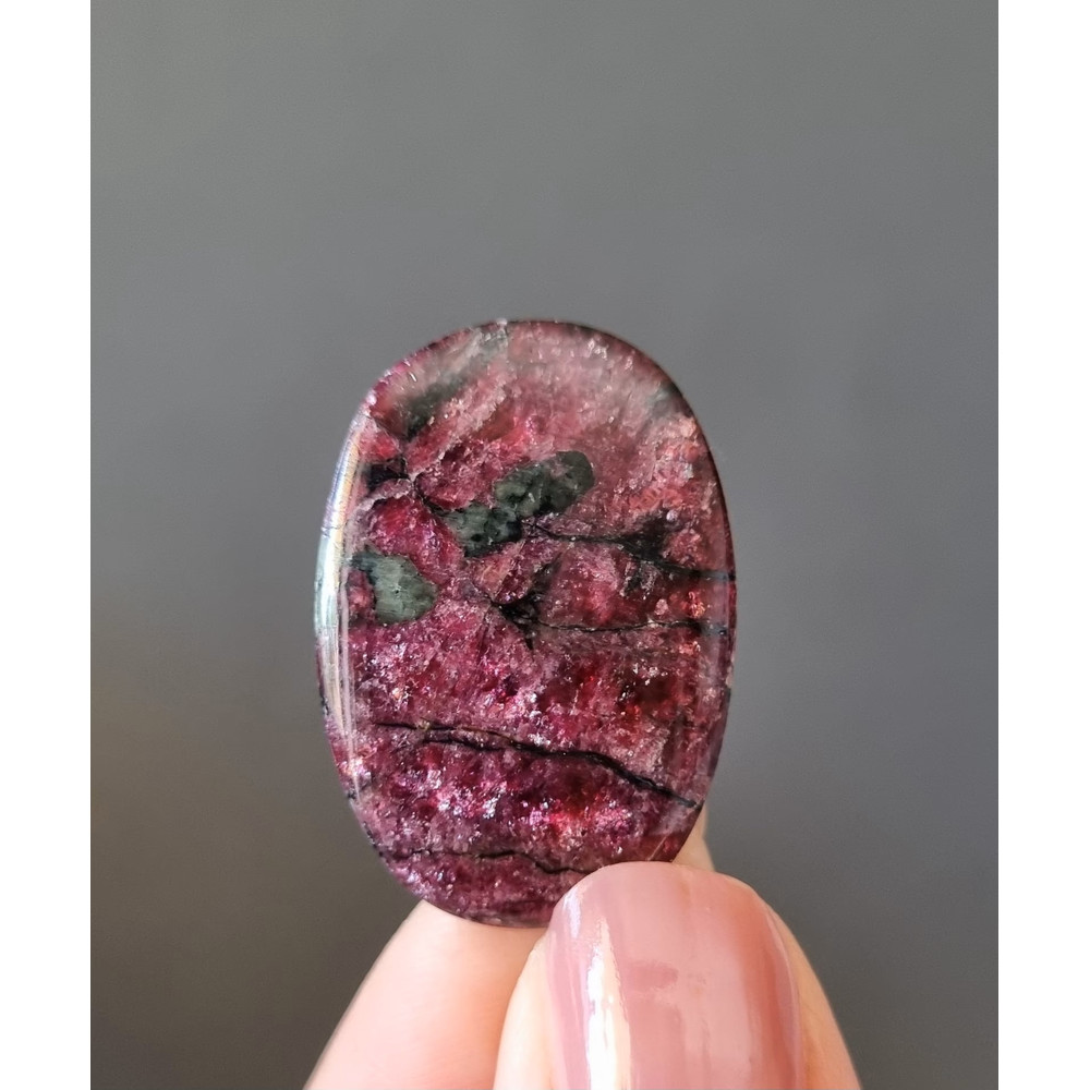 Rare High Quality Purple Eudialyte Natural Stone Cabochon 30 X 21 X 5 Mm Russian Stone Eudialyte 0