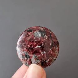 rare high quality purple eudialyte natural stone cabochon 34 x 7 mm , russian stone , eudialyte gemstone cabochon