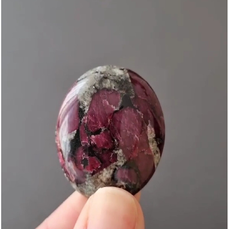 Rare High Quality Purple Eudialyte Natural Stone Cabochon 38 X 30 X 7 Mm Russian Stone Eudialyte 0