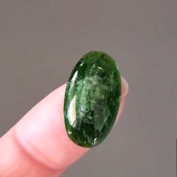 chrome diopside natural stone cabochon 23 x 13 x 6 mm , high quality cabochon for jewelry making, rare stone, rare cab