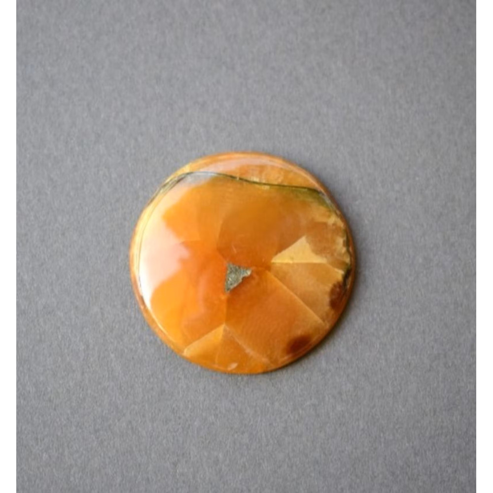 Rare High Quality Simbirciteammonite With Silver Pyrite Natural Stone Cabochon 32 X 5 Mm  Cabochon  0