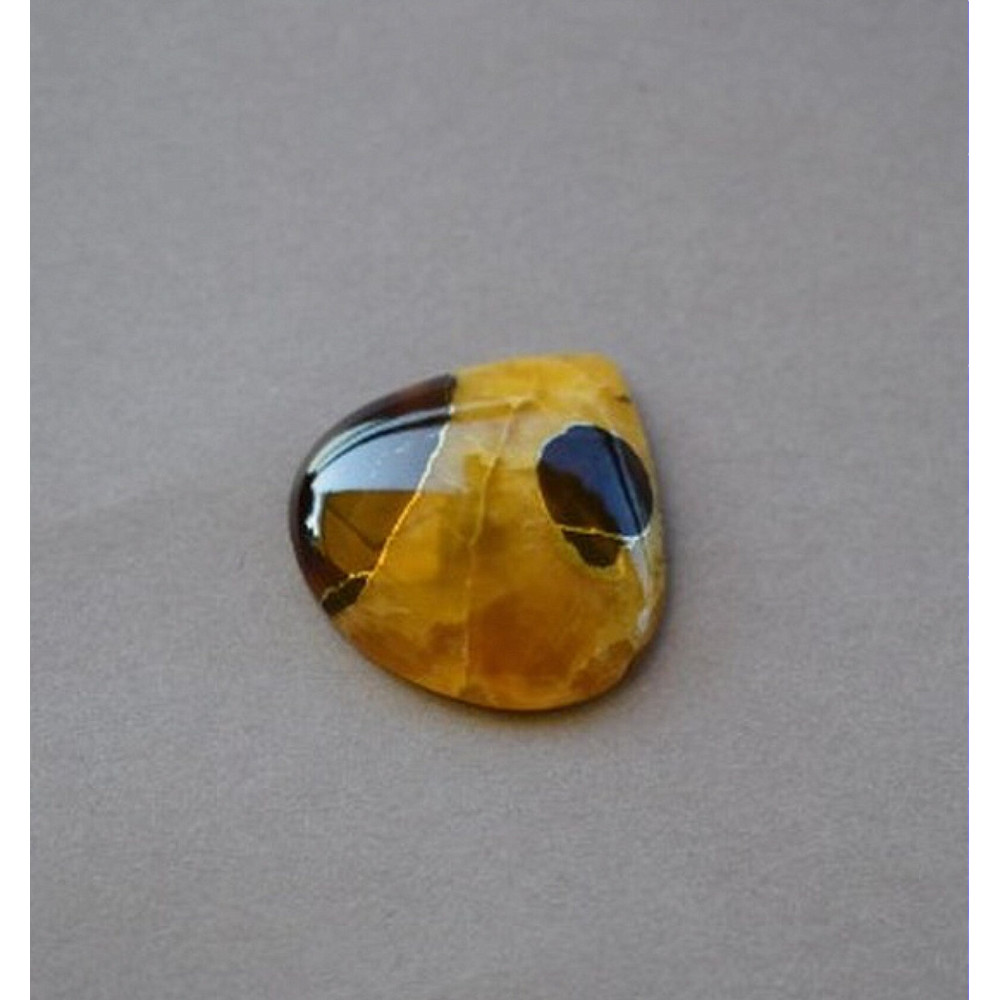 Rare High Quality Simbirciteammonite With Silver Pyrite Natural Stone Cabochon 28 X 28 X 6 Mm  Cabo 0