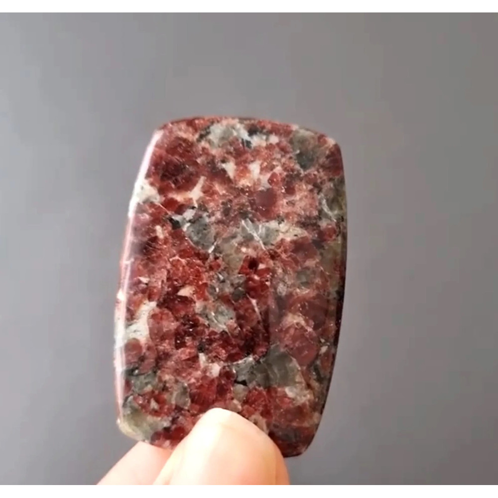 Rare High Quality Purple Eudialyte Natural Stone Cabochon 45 X 29 X 7 Mm  Russian Stone  Eudialyte  0
