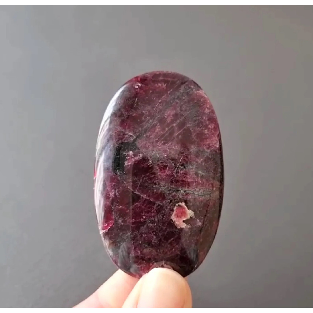 61 X 37 X 7 Mm Rare High Quality Purple Eudialyte Natural Stone Cabochon Russian Stone Eudialyte 0