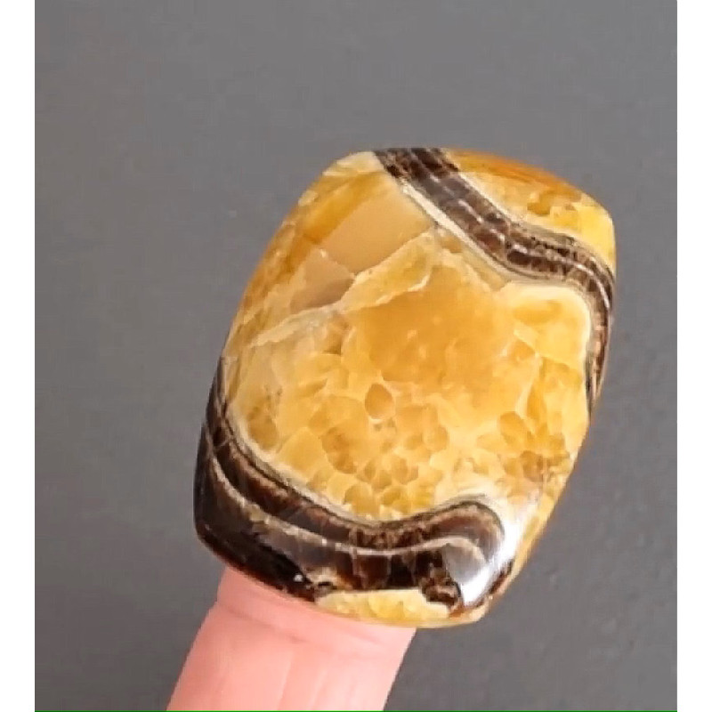 Rare High Quality Simbirciteammonite With Silver Pyrite Natural Stone Cabochon 42 X 32 X 10 Mm  Cab 0