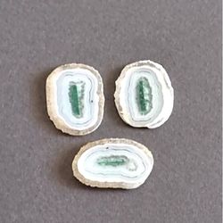 set of 3 malachite in calcite natural stone cabochons , high quality cabochon for jewelry making, malachite,