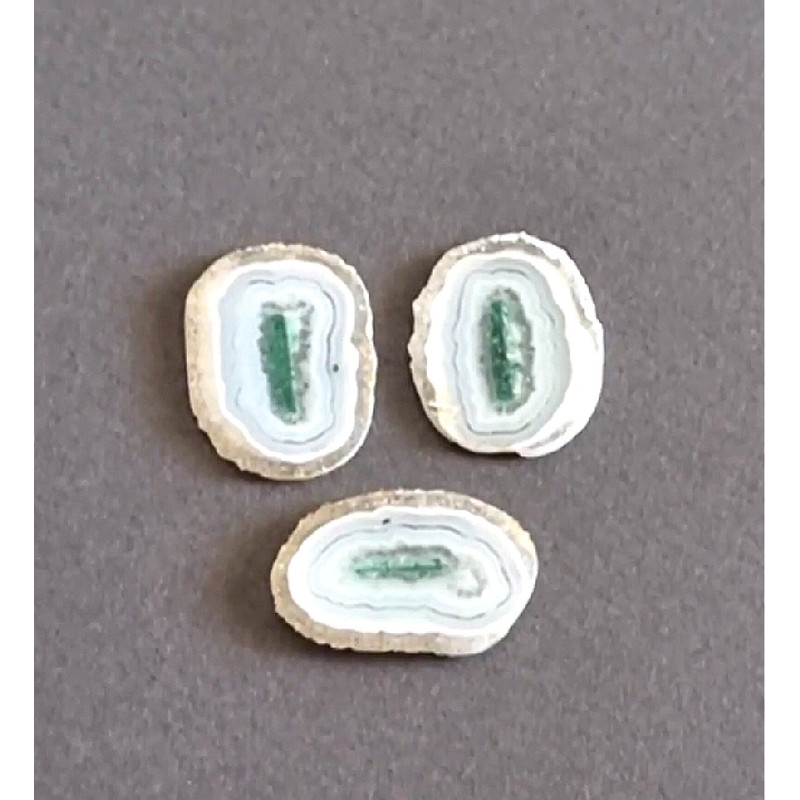 SET Of 3 Malachite In Calcite Natural Stone Cabochons  High Quality Cabochon For Jewelry Making Mal 0