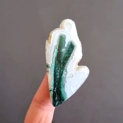 rare malachite in calcite natural stone cabochon 66 x 35 x 5 mm, high quality cabochon for jewelry making, malachite
