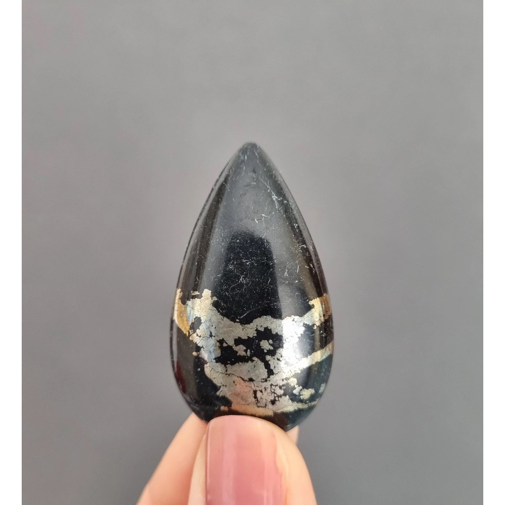 High Quality Pyrite In Matrix Cabochon Stone 42 X 23 X 6 Mm Cabochon For Jewelry Apache Golden Pyri 0