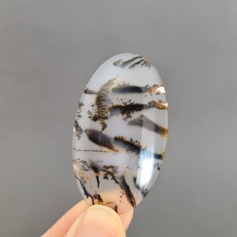 High Quality Dendritic Agate Natural Stone Cabochon 48 X 28 X 3 Mm Natural Dendritic Opal Tree Agat 0