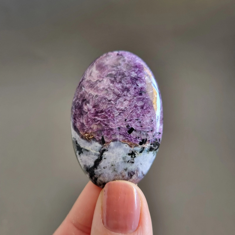 Charoite Natural Stone Cabochon 49 X 32 X 8 Mm Cabochon For Jewelry Purple Charoite Gemstone Exelle 0