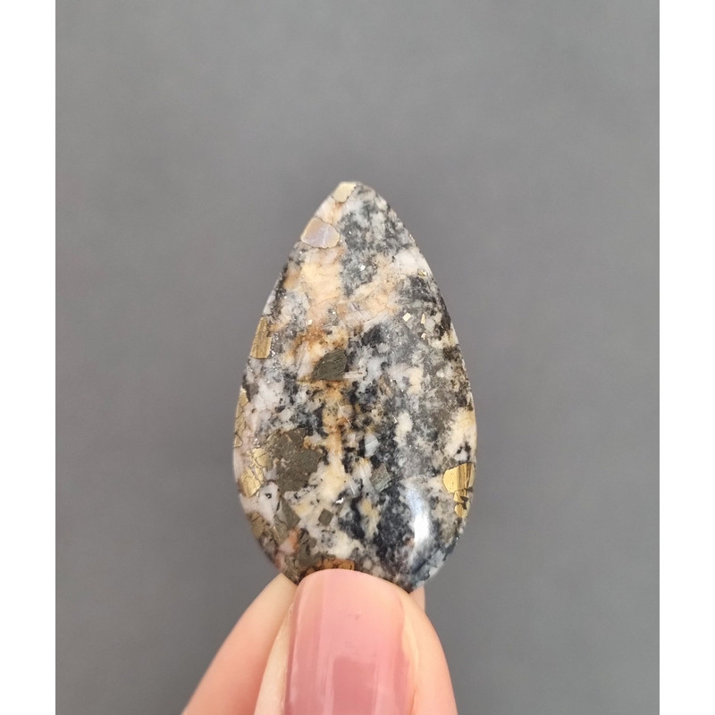 High Quality Pyrite In Matrix Cabochon Stone 40 X 23 X 5 Mm Cabochon For Jewelry Apache Golden Pyri 1