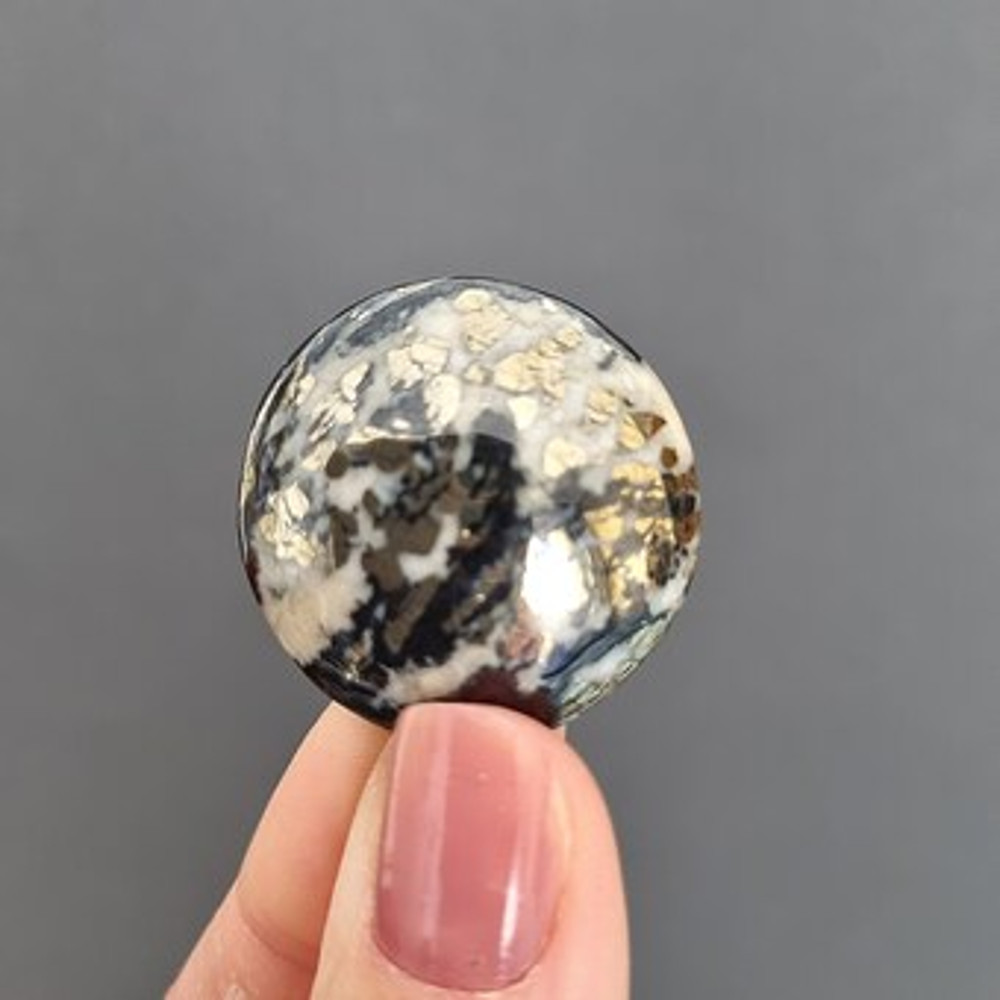 High Quality Pyrite In Matrix Cabochon Stone 29 X 5 Mm Cabochon For Jewelry Apache Golden Pyrite Fl 0