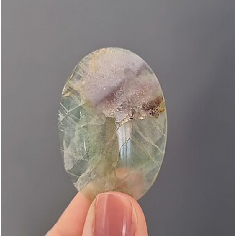 Big High Quality Fluorite Natural Stone Cabochon 46 X 31 X 7 Mm Cabochon For Jewelry Multi Color Fl 0