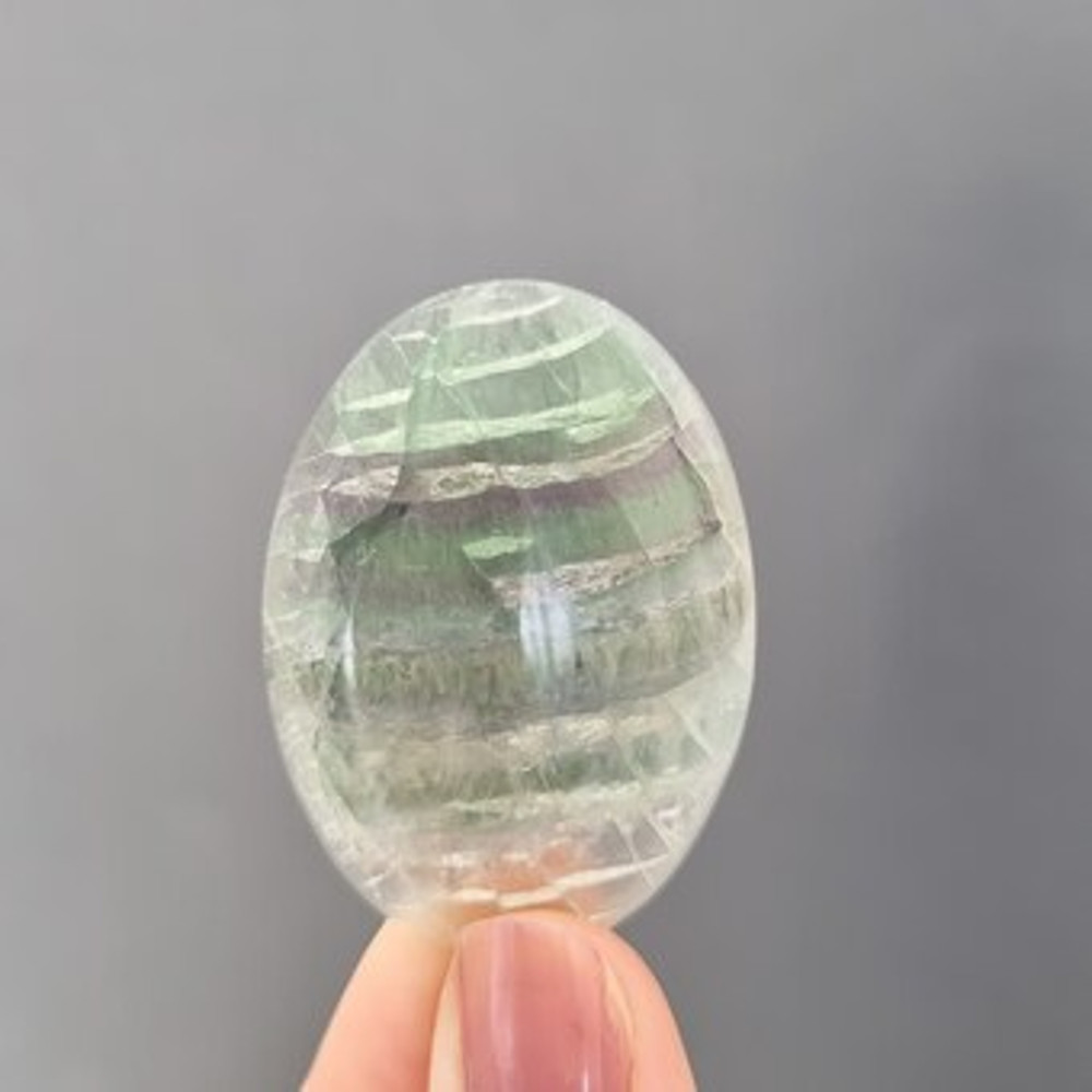Fluorite Natural Stone Cabochon 46 X 34 X 7 Mm Cabochon For Jewelry Multi Color Fluorite Green Purp 0