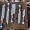 Handmade Damascus Chef Knife Set With American Flag Handles Premium Kitchen Cutlery 2