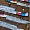 Handmade Damascus Chef Knife Set With American Flag Handles Premium Kitchen Cutlery 3