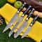 Handmade Damascus Steel Kitchen Knife Set Custom Chef Steak BBQ Knives Professional Handmade Cut 0