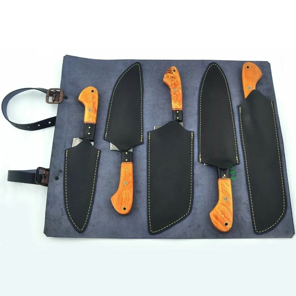 Custom Handmade Damascus Steel Kitchen Knife Set PrecisionCrafted Chef Knives Collection 2