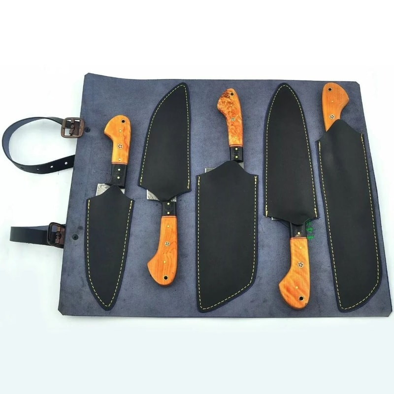 Custom Handmade Damascus Steel Kitchen Knife Set PrecisionCrafted Chef Knives Collection 2