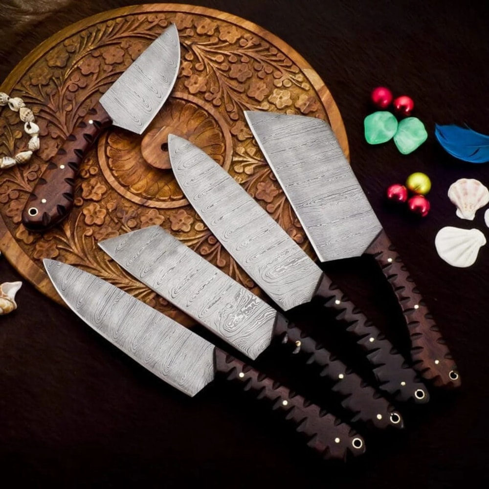 Handmade Forged Damascus Steel Chef Knife Set 5Piece Professional Cooking Knives 2