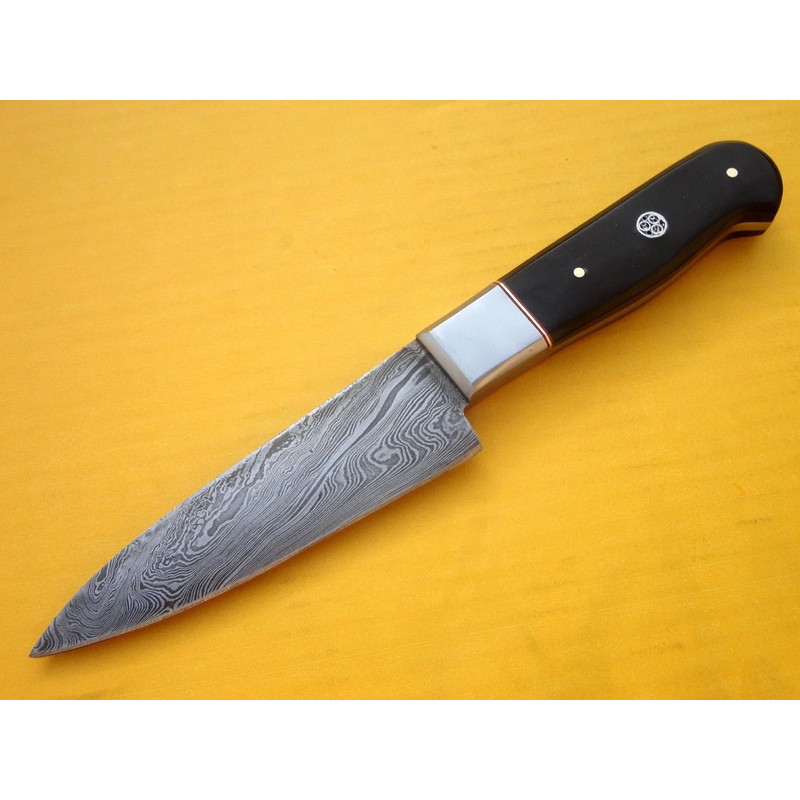 Handmade Damascus Steel Chef Knife Set With Buffalo Horn Handles  Premium Kitchen Cutlery 6