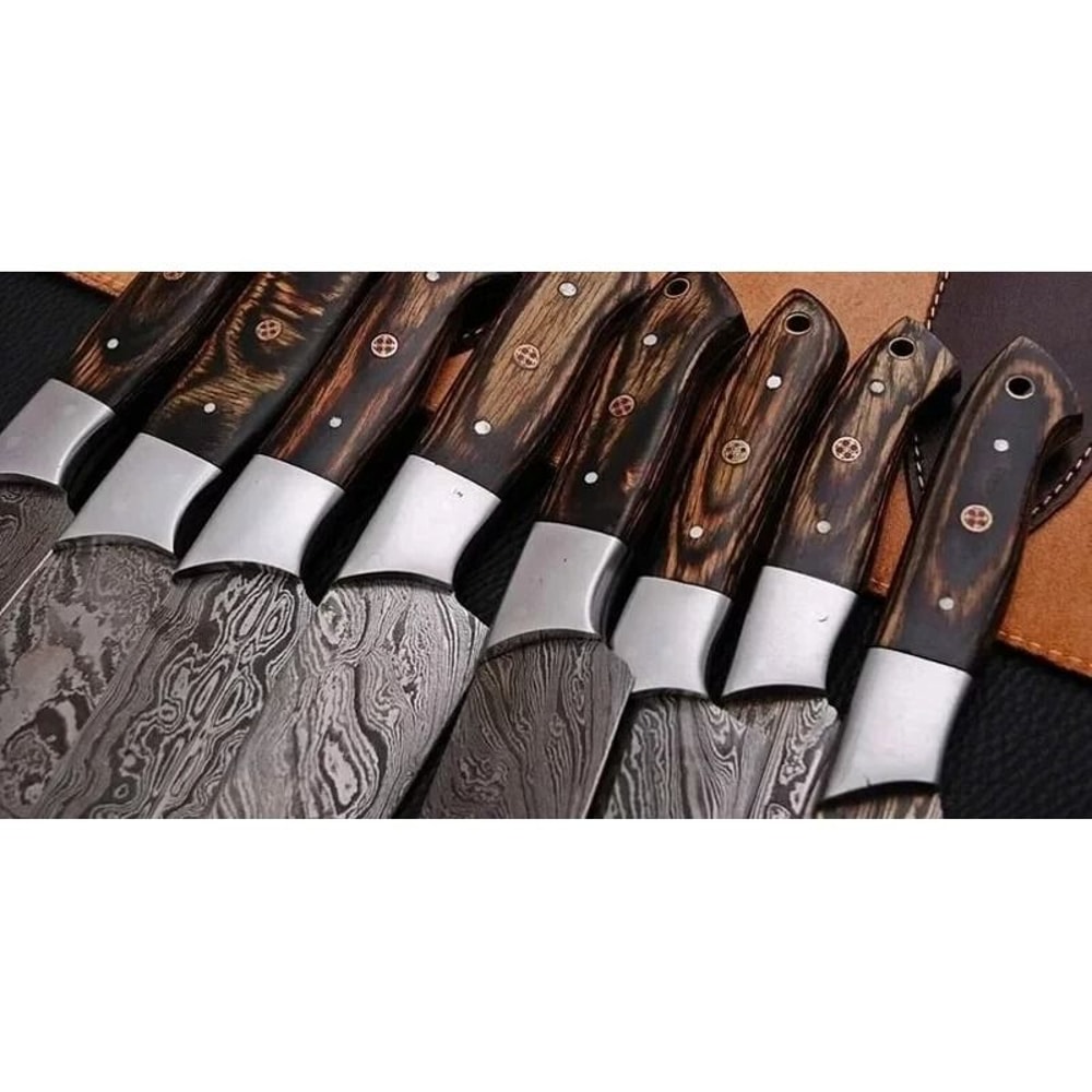 Custom Handmade Damascus Steel Chef Kitchen Knife Set Professional Cooking Knives 1
