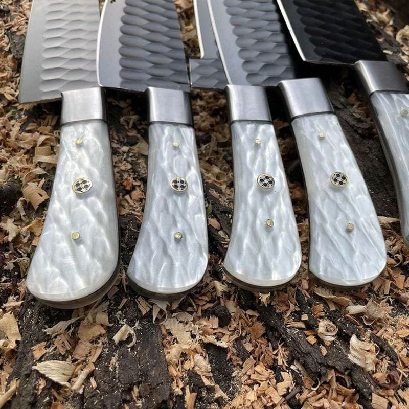 Custom Handmade Damascus Chef Knife Set  Professional Cooking Knives For Home  Restaurant Use 1