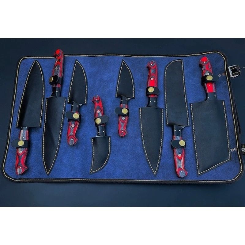 Premium Custom Damascus Steel Kitchen Knife Set  Handmade Chef Knives Collection 3